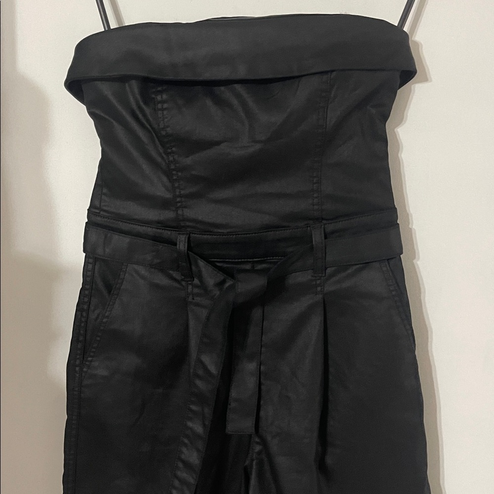 NWT 7 For All Mankind Black Strapless Jumpsuit Small
